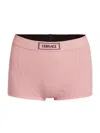 Versace Women's Culotte High-waisted Rib-knit Boyshort In Pale Pink