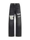 Versace Distressed Wide-leg Jeans Cut-outs