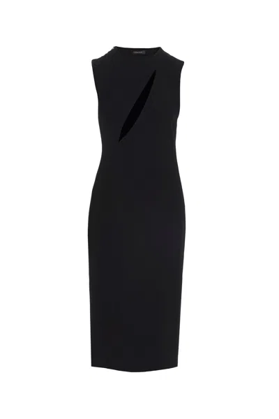 Versace Women Cut Out Midi Dress In Black