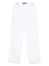 Versace High-waist Straight-leg Cotton Jeans In White