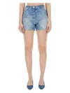 Versace Women Denim Shorts In Blue