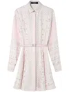 Versace Barocco Chain Pattern Mini Shirt Dress In Pink
