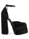Versace Women's Medusa Aevitas Satin Crystal-embellished Platform Pumps In Black