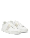 Versace Crystal Greca Low-top Sneakers In White/ivory