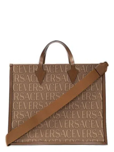 Versace Women's Embroidered Canvasallover Shopping Bag