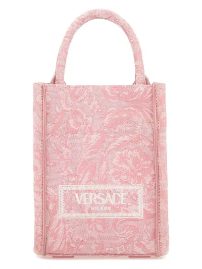 Versace Women's Embroidered Fabric Mini Athena Handbag