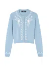 VERSACE WOMEN'S EMBROIDERED WOOL-BLEND CARDIGAN