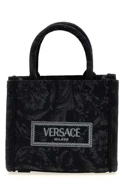 Versace Extra Small Athena Shopping Bag In 黑色的