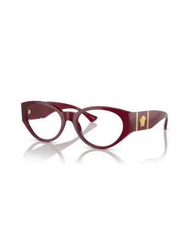 Versace Women's Eyeglasses, Ve3345 In Bordeaux Transparent