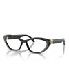 Versace 53mm Cat Eye Optical Glasses In Black