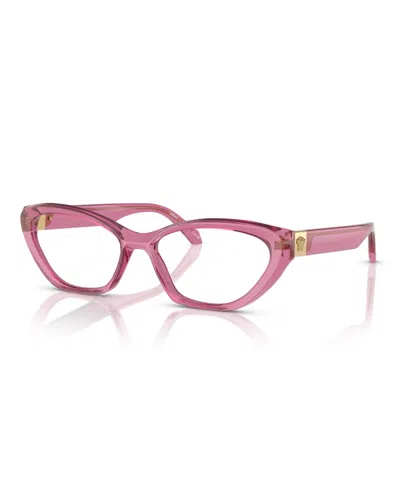 Versace Women's Eyeglasses, Ve3356 In Transparent Light Pink