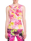Versace Draped Printed Stretch-jersey Top In Pink Multi