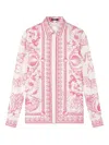 Versace Graphic Print Long Sleeves Top In Pink