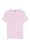 Versace Fringed Logo T-shirt For Casual Style In Pink & Purple