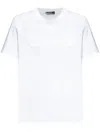 Versace Frayed Embroidered-logo Crewneck T-shirt In White