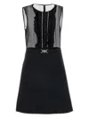 Versace Black Georgette Mini Dress In Black