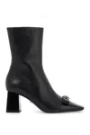 Versace Gianni Ribbon Leather Ankle Boots With In Black
