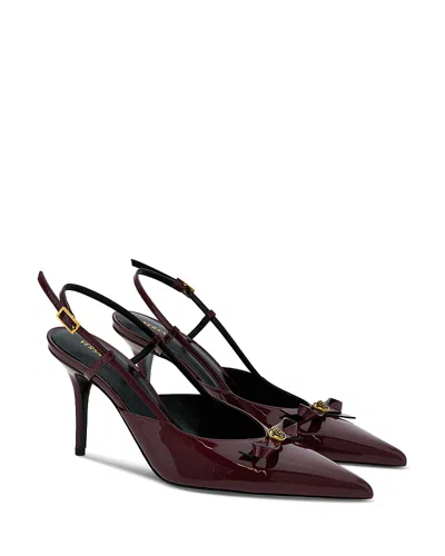 Versace Women's Gianni Ribbon Patent Leather Slingback Pumps In Multi