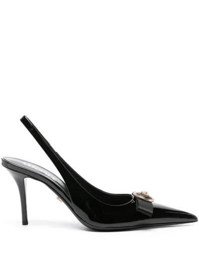Versace Women Gianni Ribbon Pumps With 85mm Back Strap