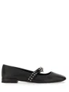 Versace 20mm Leather Ballerina Flats In Black