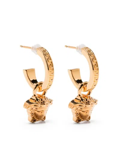 Versace Women Golden Medusa Hoop Earrings