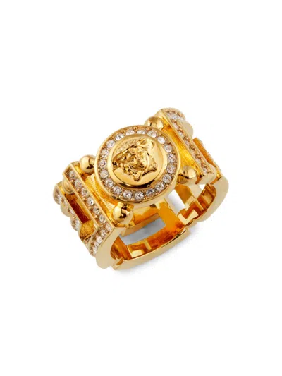 Versace Women's Goldtone & Crystal Medusa Ring