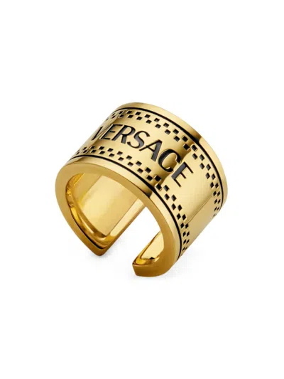 Versace Women's Goldtone Logo Ring In  Gold