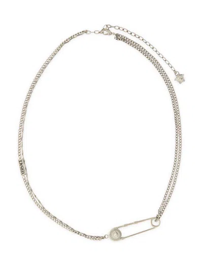 Versace Women's Goldtone Or Silvertone Safety Pin Pendant Necklace