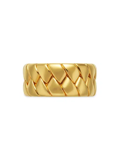 Versace Women's Goldtone Woven Band Ring