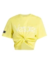 Versace Women's Graphic Logo Jersey Crop Tee In Yellow White