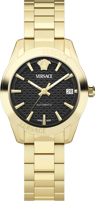 Versace Women's Greca 35mm Automatic Watch In Black