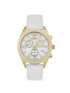 Versace 40mm Greca Chrono Watch With Leather Strap In Gold