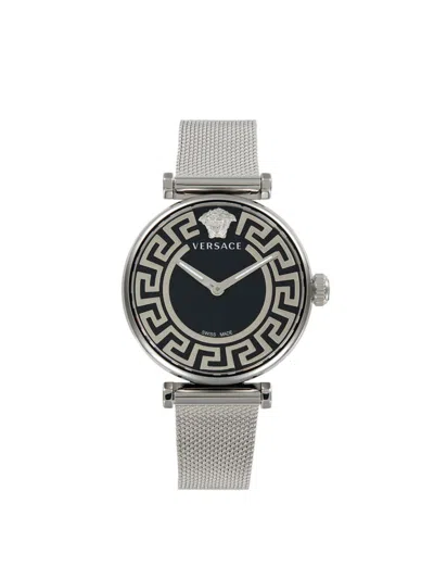 Versace Women's Greca Chic 35mm Stainless Steel Bracelet Watch In Black