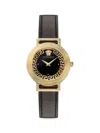 VERSACE WOMEN'S GRECA CHIC 36MM IP GOLDTONE STAINLESS STEEL & LEATHER STRAP WATCH