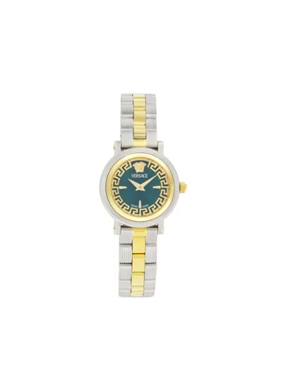 Versace Women's Greca Flourish Two-tone & Green Guilloché Dial Bracelet Watch/28mm In Two Tone
