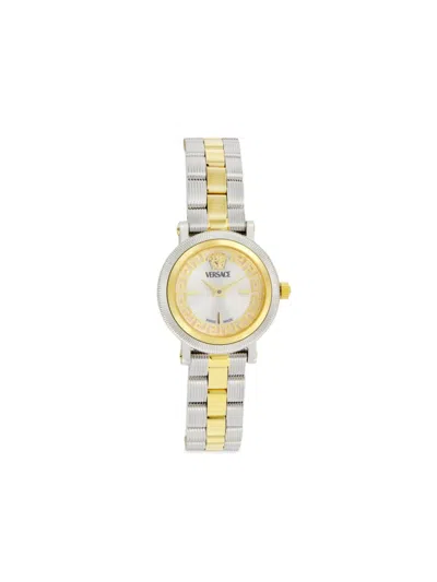 Versace Women's Greca Flourish Two-tone & Silver Guilloché Dial Bracelet Watch/28mm In Two Tone