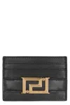 Versace Greca Goddess Crocodile-embossed Cardholder In 1b00v