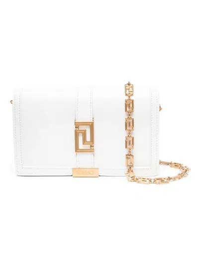 Versace Women's Greca Goddess Wallet On Chain In White