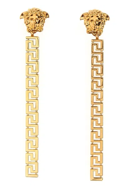 Versace Women 'greca' Pendant Earrings In Yellow