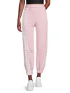 Versace Printed Cotton-blend Fleece Track Pants In Pink