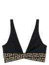 Versace Greca Triangle Bikini Top In Black