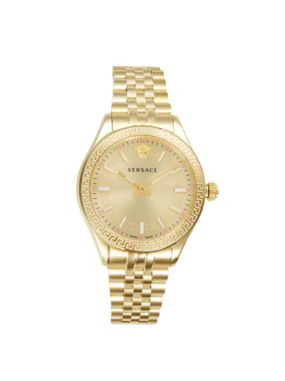 Versace Women's Hellenyium Gold Ip Stainless Steel Bracelet Watch/36mm In Brown