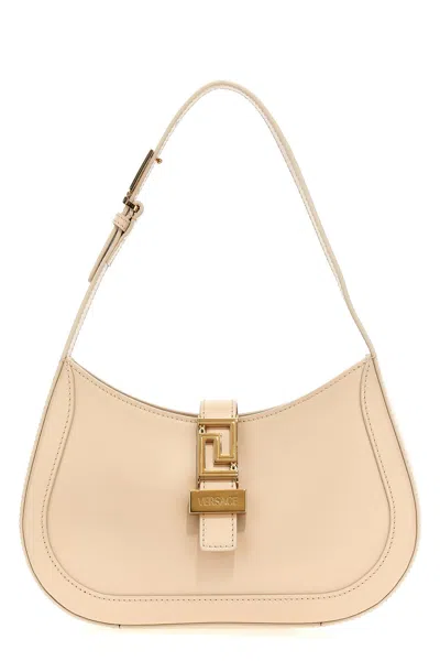 Versace Women 'hobo Greca Goddess' Small Shoulder Bag In Cream