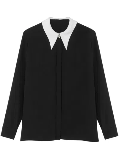 Versace Women Informal Shirt Responsible Silk Crepe De Chine In Black