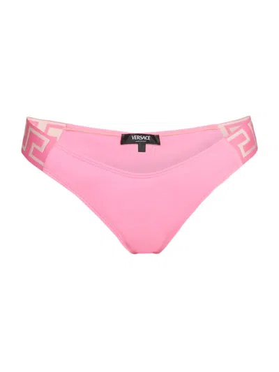 Versace Women's La Greca Bikini Bottom In Pink