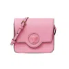 Versace Women's La Medusa Logo Plaque Pebbled Leather Crossbody Bag In Pink In Neutral