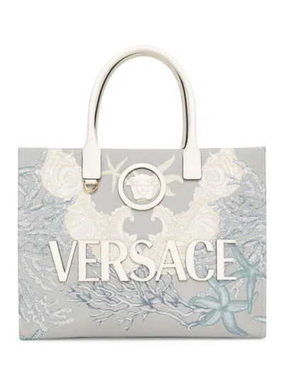 Versace Women's La Medusa Printed Cotton Tote Bag In Gold