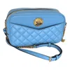 Versace Women's La Medusa Quilted Lamb Leather Medium Crossbody Bag In Blue In Burgundy
