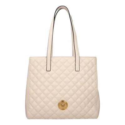 Versace Women's La Medusa Quilted Leather Tote Bag In Ivory In Multi
