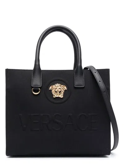 Versace Women's La Medusa Small Tote Bag In Black